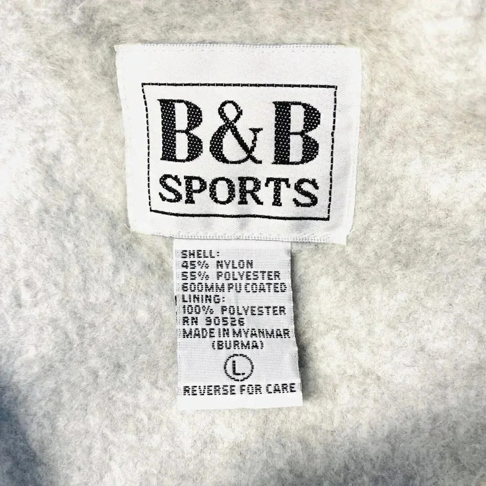 B&B SPORTS Men Zip Up Lined Hoodie Blue Casual Windbreaker Jacket Size Large - Picture 11 of 12